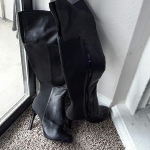 Black above knee boots
